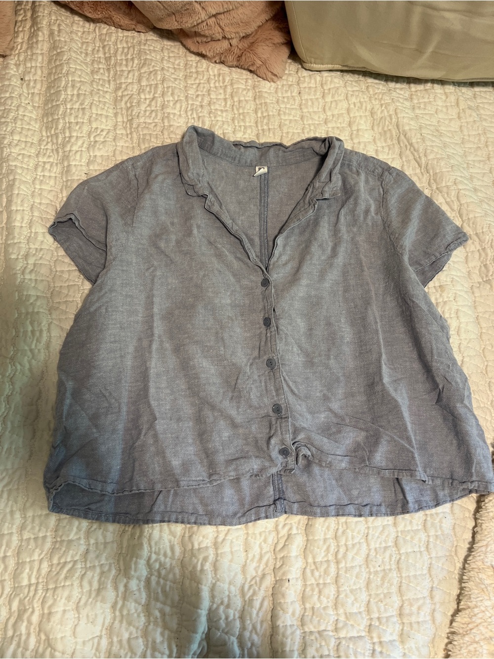 bp Short-Sleeve Button-Down Shirt in Heather Gray